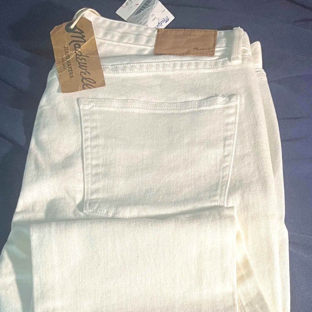 Madewell Brand New NWT Women's Bright White Cotton Tapered leg Jeans 32X32